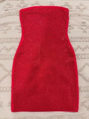 NWT Bella Barnett Sexy Hot Pink Crystal Cocktail Dress